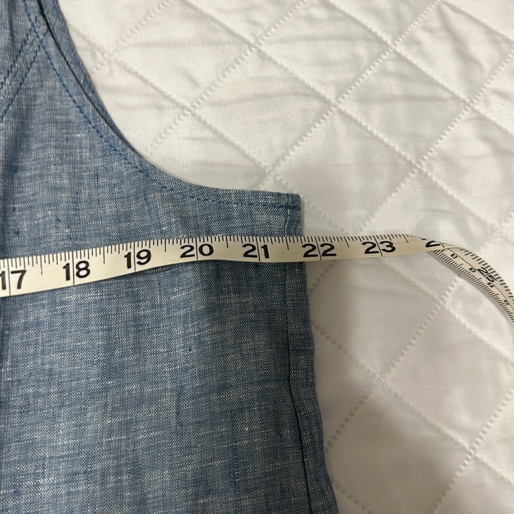 Sleeveless Linen Blue Dress - Picture 8 of 8